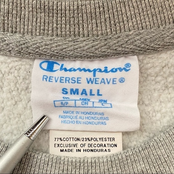 Champion Women’s Gray Reverse Weave All Over Script Sweatshirt Small - Picture 6 of 7